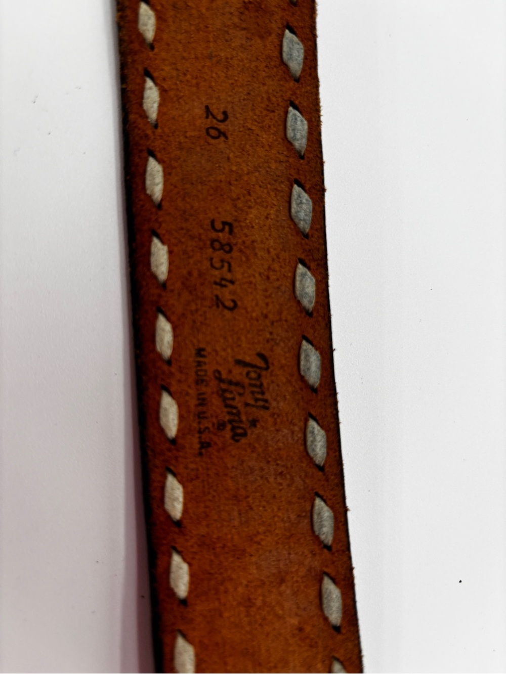 Vintage Tony Lama Leather Belt with Hand Tooling